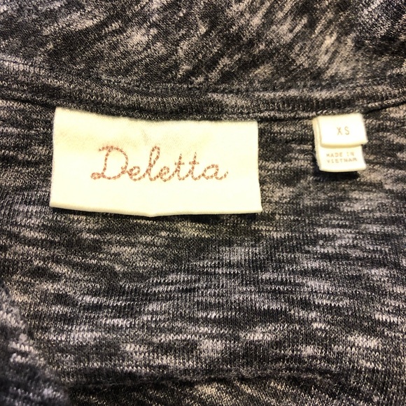 Anthropologie Deletta Heather Grey Pleated Cowlneck Top, XS - Picture 7 of 8